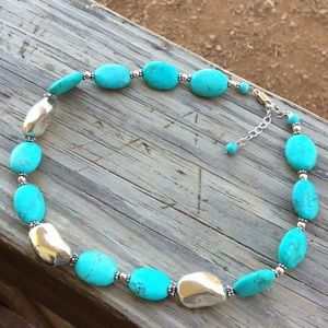 Stunning Turquoise & Sterling 925 Silver Necklace